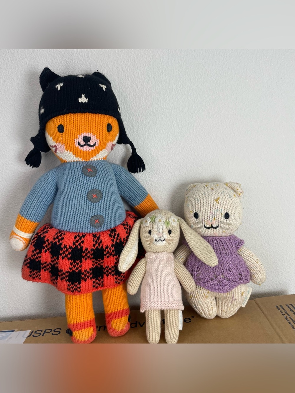 Cuddle + Kind Bundle Set of 3 Hand Knitted Dolls